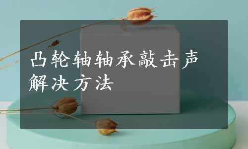 凸轮轴轴承敲击声解决方法