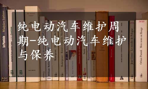 纯电动汽车维护周期-纯电动汽车维护与保养