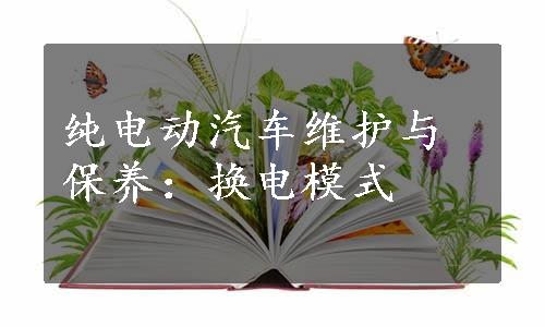 纯电动汽车维护与保养：换电模式