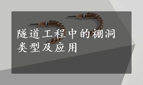 隧道工程中的棚洞类型及应用