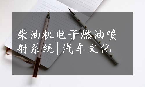 柴油机电子燃油喷射系统|汽车文化