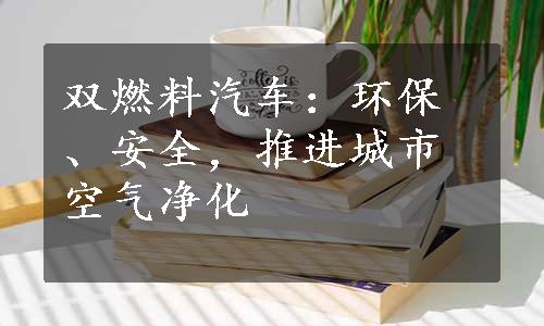 双燃料汽车：环保、安全，推进城市空气净化