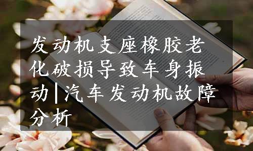 发动机支座橡胶老化破损导致车身振动|汽车发动机故障分析