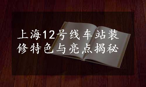 上海12号线车站装修特色与亮点揭秘