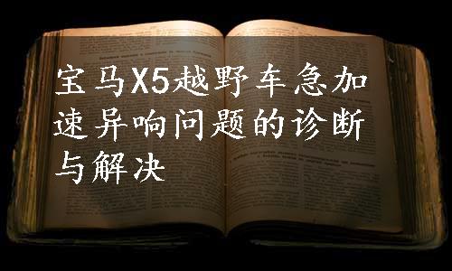 宝马X5越野车急加速异响问题的诊断与解决