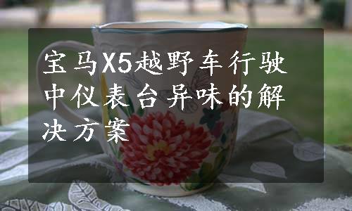 宝马X5越野车行驶中仪表台异味的解决方案