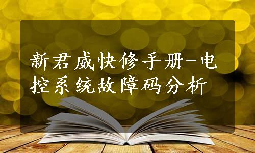 新君威快修手册-电控系统故障码分析