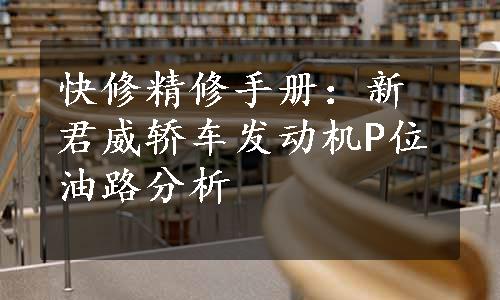 快修精修手册：新君威轿车发动机P位油路分析