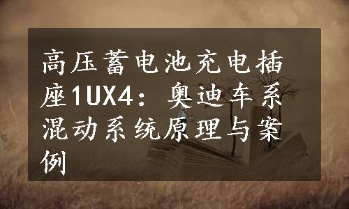 高压蓄电池充电插座1UX4：奥迪车系混动系统原理与案例