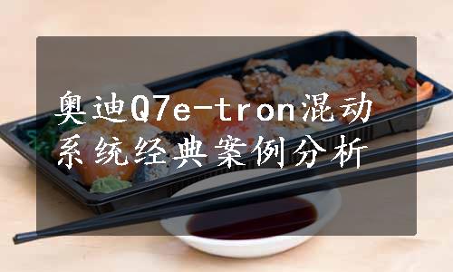 奥迪Q7e-tron混动系统经典案例分析