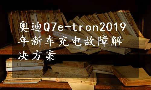 奥迪Q7e-tron2019年新车充电故障解决方案