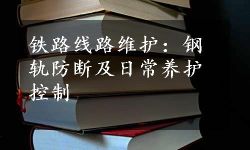 铁路线路维护：钢轨防断及日常养护控制