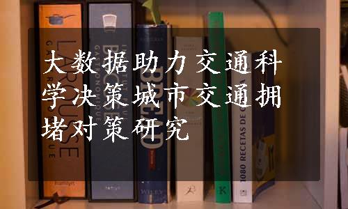 大数据助力交通科学决策
城市交通拥堵对策研究