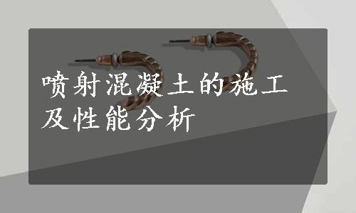 喷射混凝土的施工及性能分析