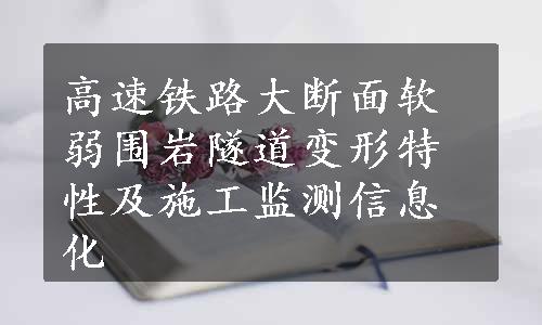 高速铁路大断面软弱围岩隧道变形特性及施工监测信息化