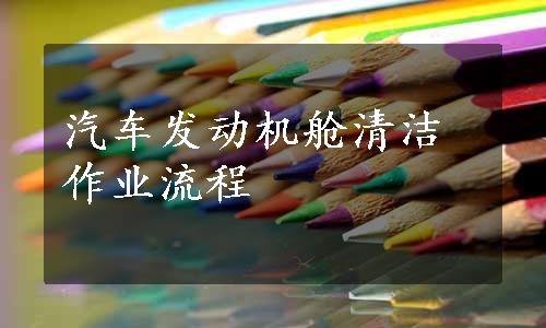 汽车发动机舱清洁作业流程