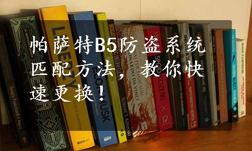 帕萨特B5防盗系统匹配方法，教你快速更换！