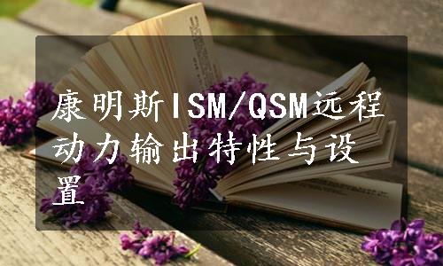 康明斯ISM/QSM远程动力输出特性与设置