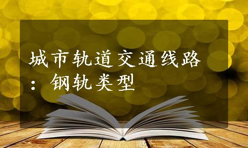 城市轨道交通线路：钢轨类型