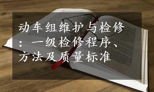 动车组维护与检修：一级检修程序、方法及质量标准