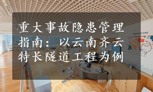 重大事故隐患管理指南：以云南齐云特长隧道工程为例