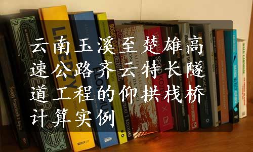 云南玉溪至楚雄高速公路齐云特长隧道工程的仰拱栈桥计算实例