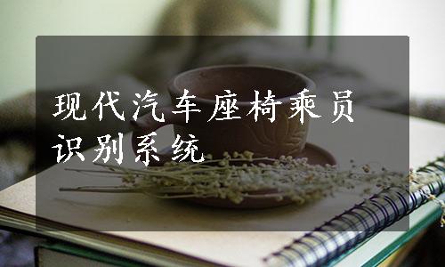 现代汽车座椅乘员识别系统