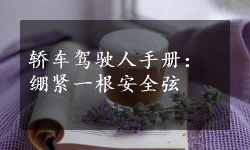 轿车驾驶人手册：绷紧一根安全弦