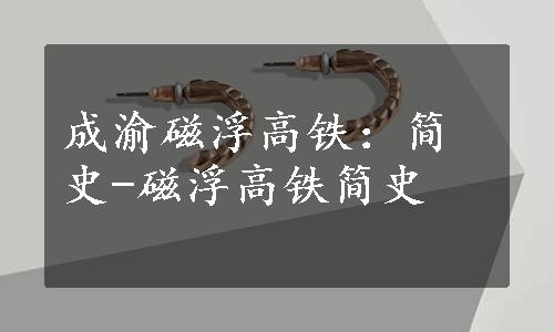 成渝磁浮高铁：简史-磁浮高铁简史