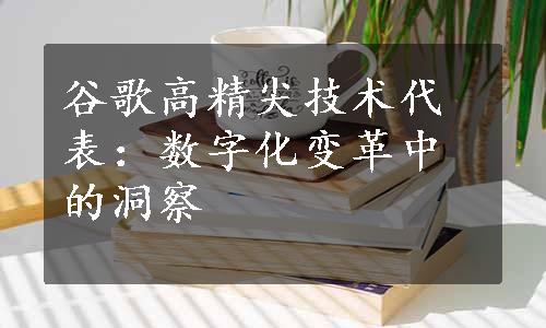 谷歌高精尖技术代表：数字化变革中的洞察