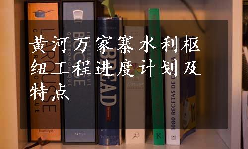 黄河万家寨水利枢纽工程进度计划及特点