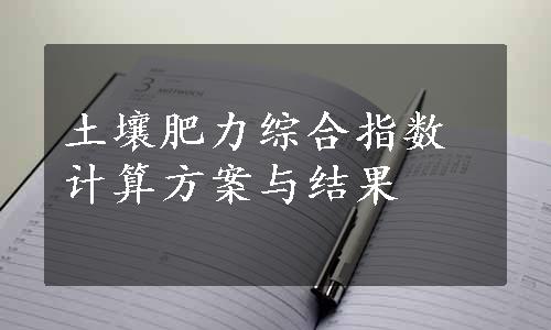 土壤肥力综合指数计算方案与结果