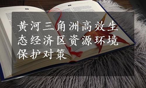 黄河三角洲高效生态经济区资源环境保护对策