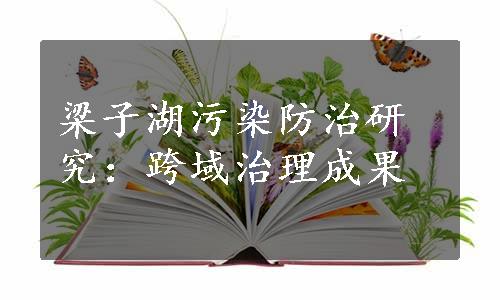 梁子湖污染防治研究：跨域治理成果