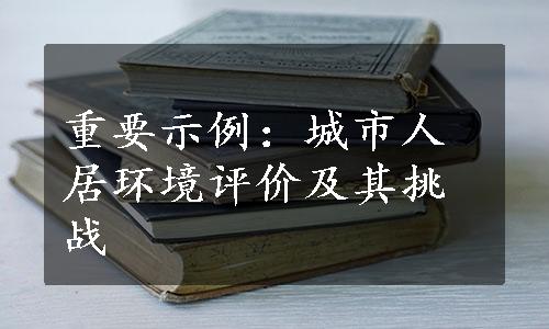 重要示例：城市人居环境评价及其挑战