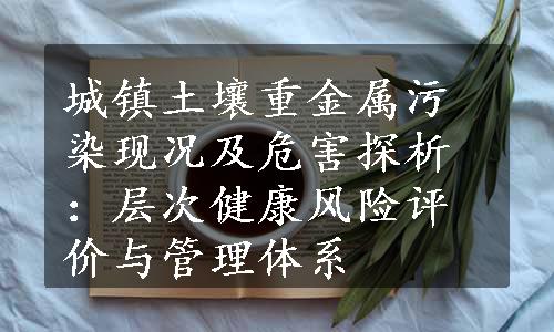 城镇土壤重金属污染现况及危害探析：层次健康风险评价与管理体系