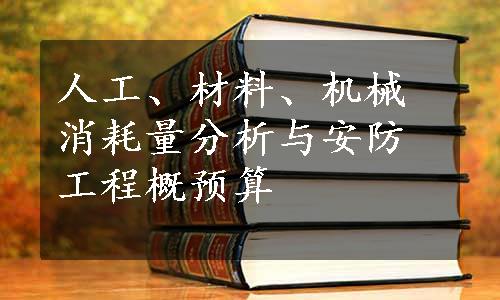 人工、材料、机械消耗量分析与安防工程概预算