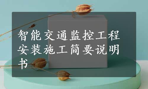 智能交通监控工程安装施工简要说明书