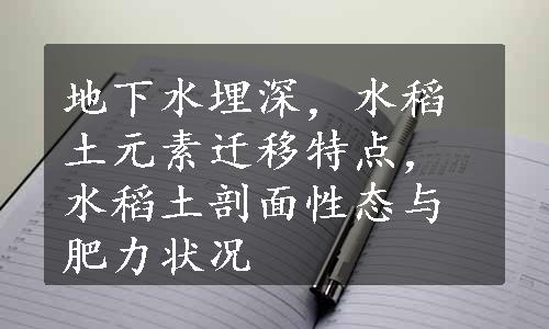 地下水埋深，水稻土元素迁移特点，水稻土剖面性态与肥力状况