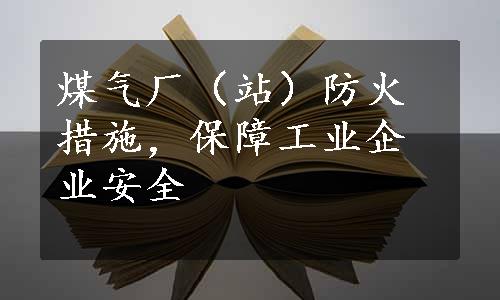 煤气厂（站）防火措施，保障工业企业安全