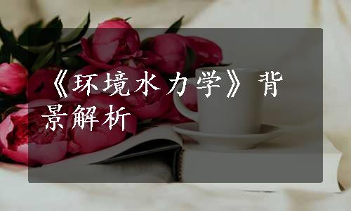 《环境水力学》背景解析