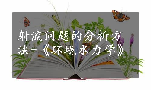 射流问题的分析方法-《环境水力学》