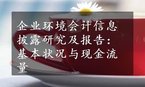 企业环境会计信息披露研究及报告：基本状况与现金流量