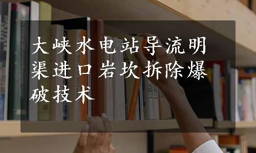 大峡水电站导流明渠进口岩坎拆除爆破技术