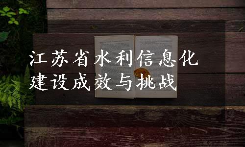 江苏省水利信息化建设成效与挑战