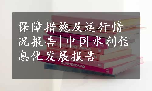 保障措施及运行情况报告|中国水利信息化发展报告