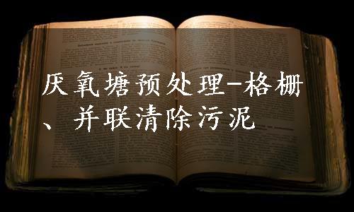 厌氧塘预处理-格栅、并联清除污泥