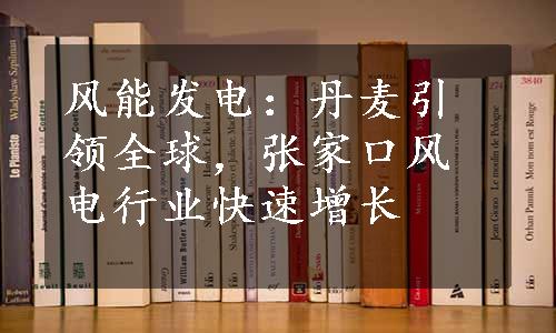 风能发电：丹麦引领全球，张家口风电行业快速增长