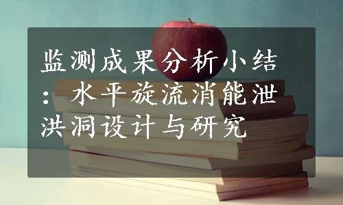 监测成果分析小结：水平旋流消能泄洪洞设计与研究