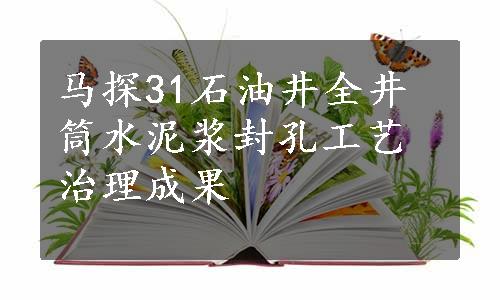 马探31石油井全井筒水泥浆封孔工艺治理成果